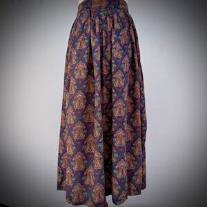 Purple Paisley Midi Skirt